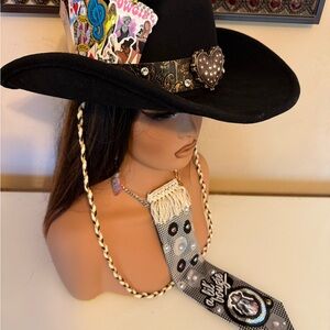 Custom Black Western Hat with Decorative Band